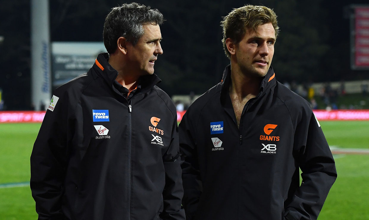 DeBoerShoulder-Slider.jpg Coach Leon Cameron with Matt de Boer following Sunday's match in Tasmania. - Injuries,Matt de Boer
